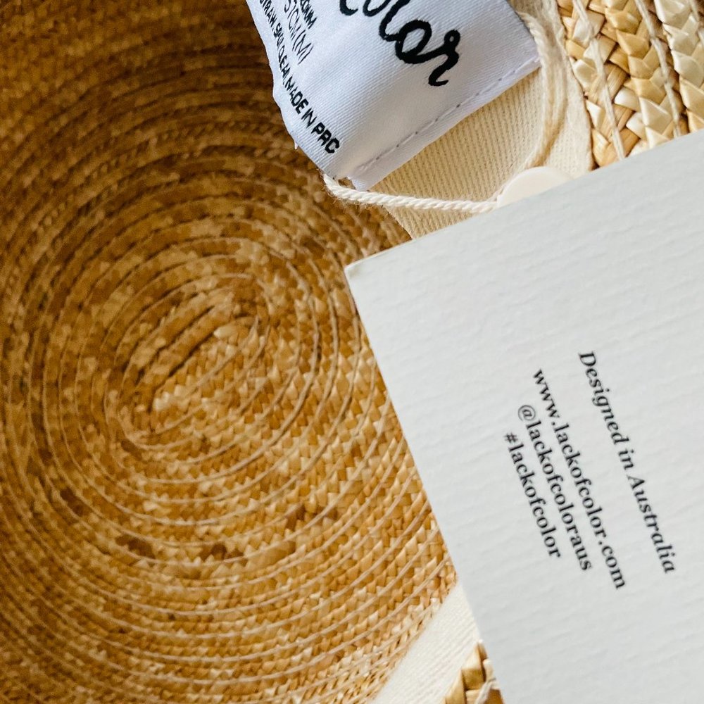 LACK OF COLOR Women's Ultra-Wide-Brimmed "Spencer Boater" Straw Hat NWT Size M - Picture 8 of 10